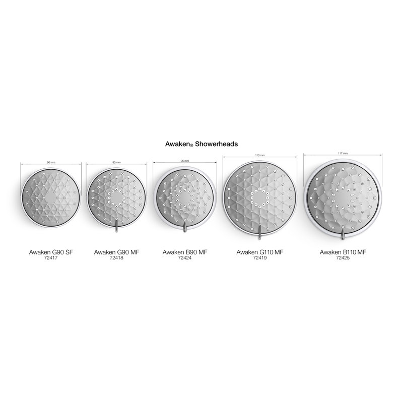 K72425CP,BN Kohler Awaken B110 2.0 GPM Multifunction Fixed Shower